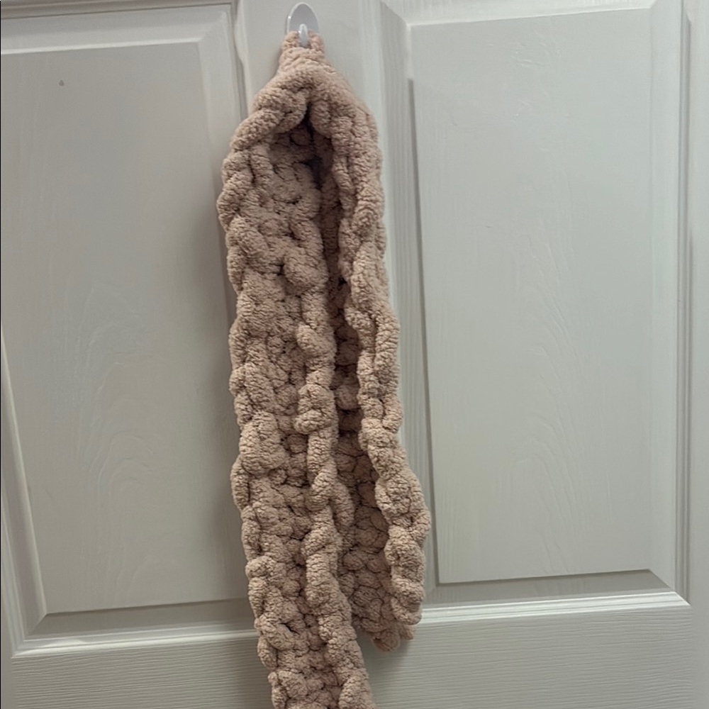 Hand-knitted scarf